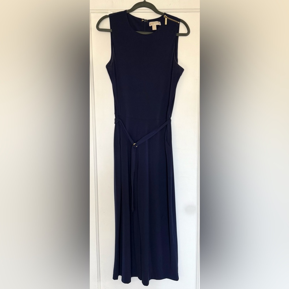 Michael Kors Navy Sleeveless Cropped Jumpsuit
